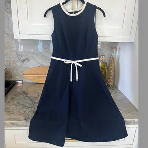 Tommy Hilfiger Navy Blue Dress with White Bow - Size 2